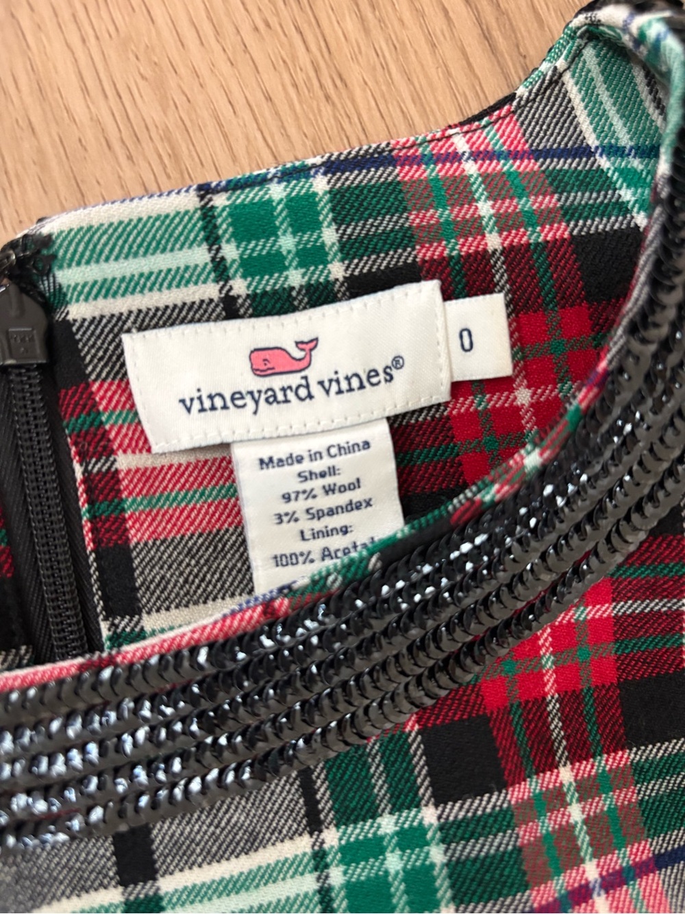 Vineyard Vines Red, Green & White Plaid Sleeveless Shift Dress - Picture 7 of 8